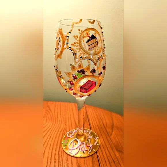 Lolita handpainted wine glass for the Birthday Girl - Picture 3 of 8